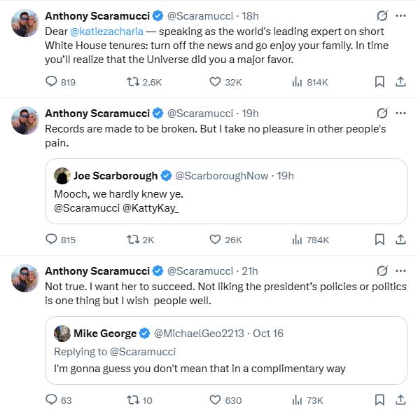 Former Trump aide reacts after Katie Zacharia breaks his record
