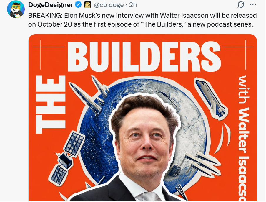 Elon Musk to share key message on solving US national debt in ‘The Builders with Walter Isaacson’ podcast soon