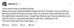 Ruby Rose recounts awkward Kelly Clarkson encounter amid Brooklyn store drama