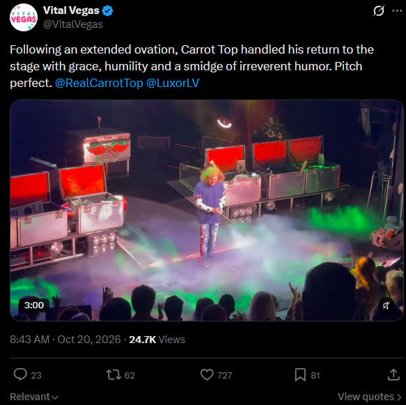 Carrot Top makes emotional return to stage after suicide attempt: No idea what Ive done