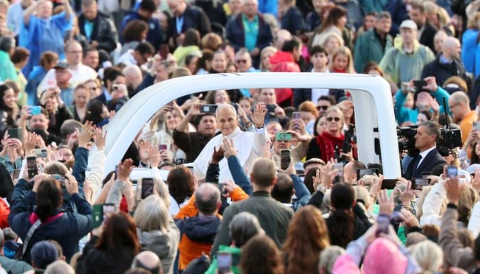 Pope Leo XIV rides popemobile for first time since lung cancer surgery